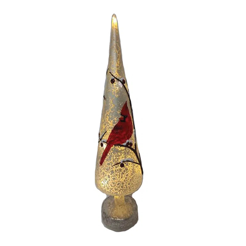 Glass LED Cardinal Tree