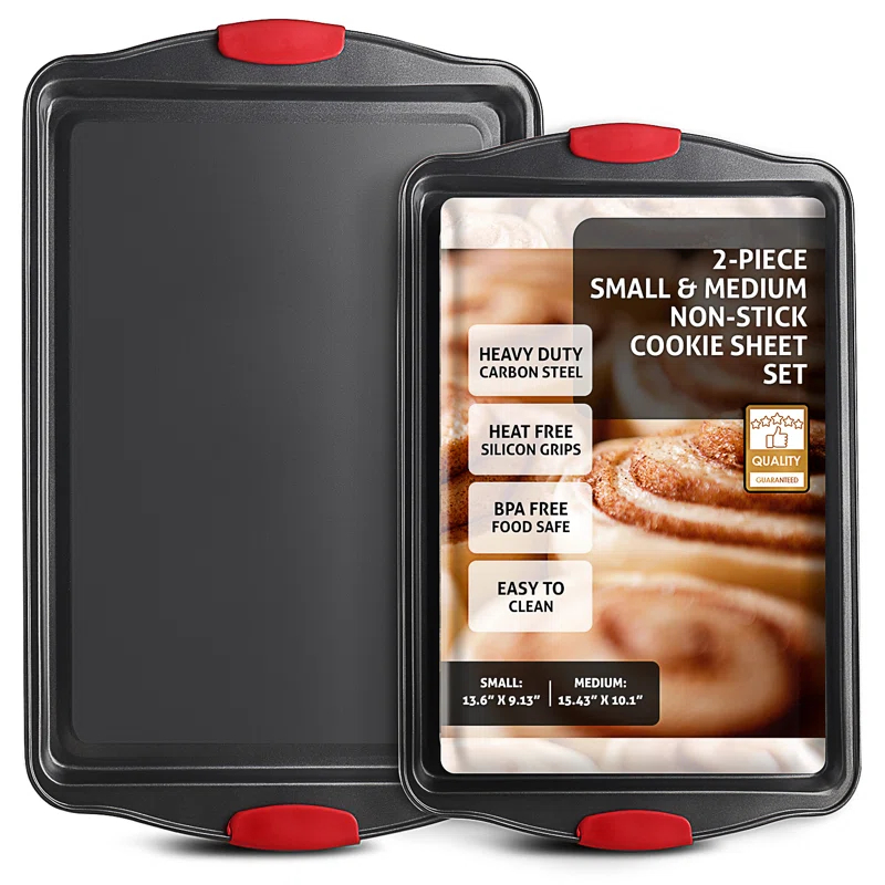 Joytable Non-Stick Carbon Steel 2 Piece Baking Sheet Set