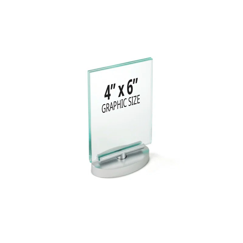 Azar Displays Two-Sided Revolving Acrylic Sign Holder Frame 4"W X 6"H, 2-Pack (Set of 2)