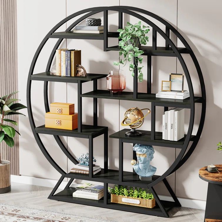 17 Stories Drino 63" H x 59" W Steel Geometric Bookcase