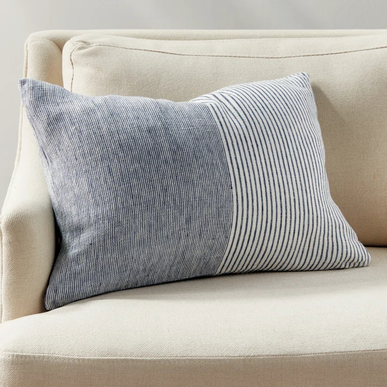 Napa Home and Garden Otis Pin Textured Linen Reversible Throw Pillow