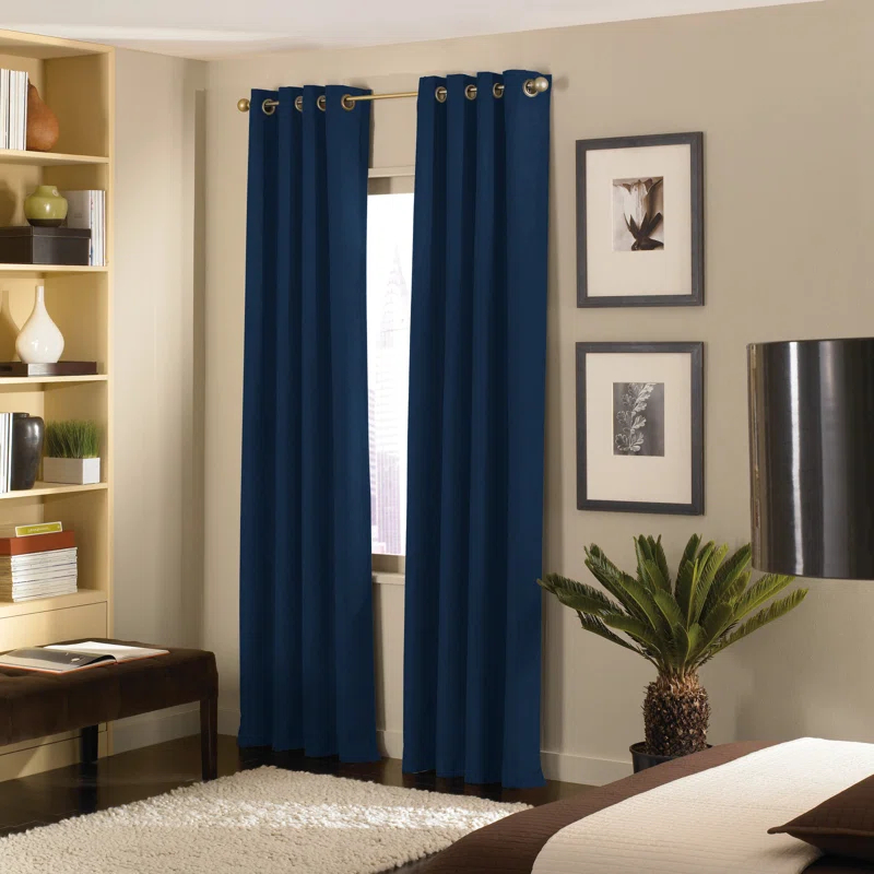 Winston Porter Curtainworks Boehme Solid Room Darkening Grommet Single Curtain Panel
