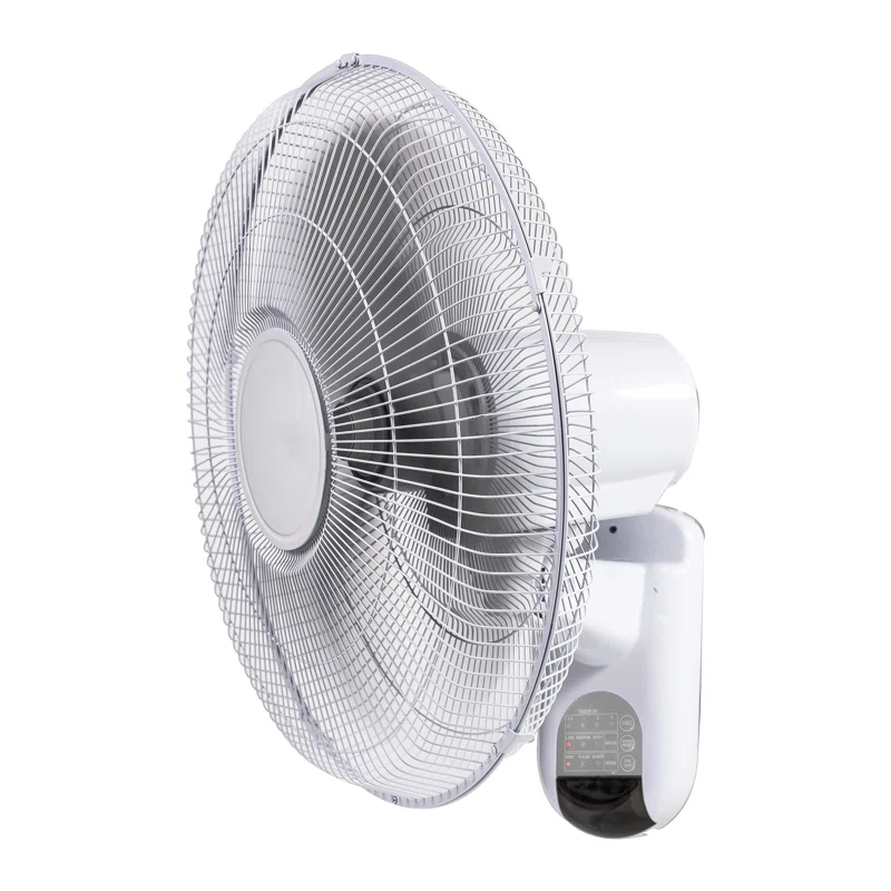 UNIVERSAL WINDOW SOLUTIONS Oscillating Wall Mount Fan With Adjustable Vertical Tilt, 16 Inch, 3 Speed, Metal Grille, 90 Degree Oscillation, 3 Modes: Normal, Pulse, And Sleep, 4H Timer, & Wi-Fi App Control
