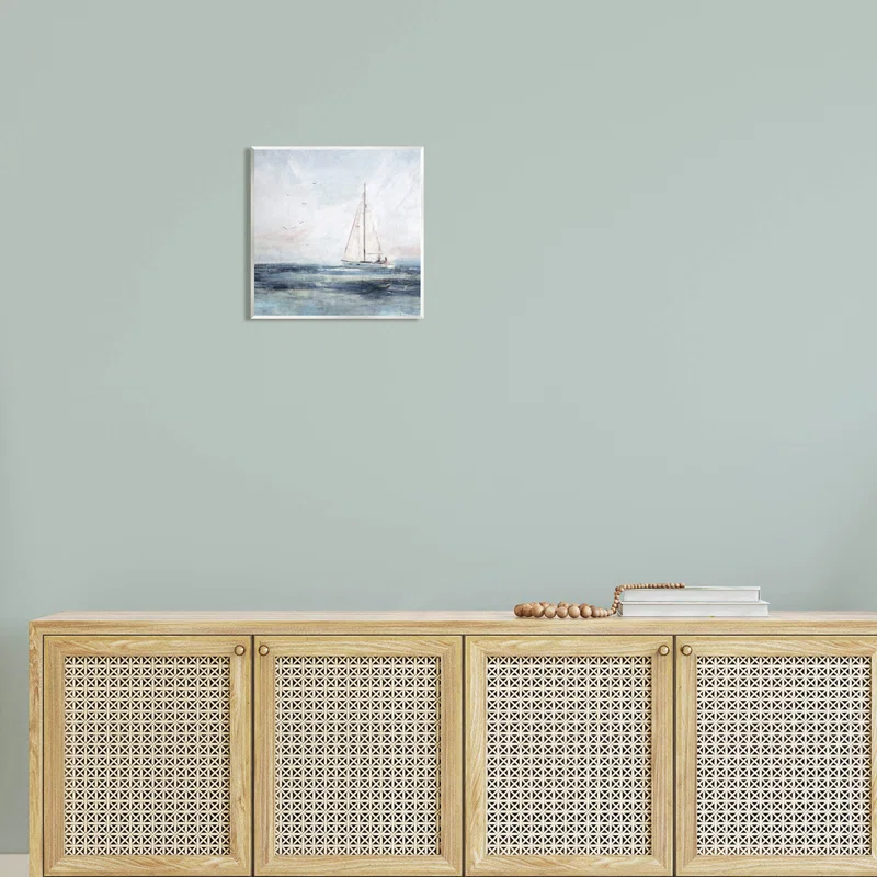 Stupell Industries " Nautical Sailboat Soaring Ocean Birds " by Nina Blue Painting Print