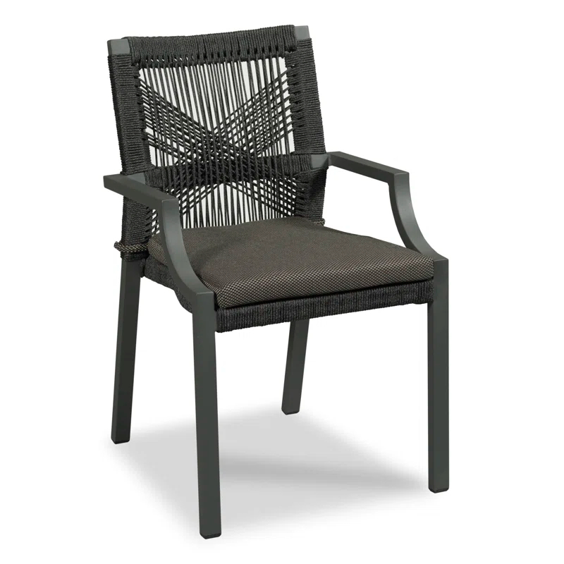 Woodbridge Furniture Bellevue Stacking Patio Dining Armchair with Cushion