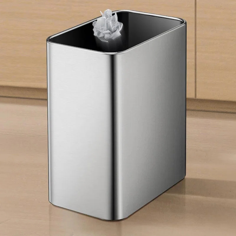 Stainless Steel Open-Top Trash Can - 2.1 Gallons