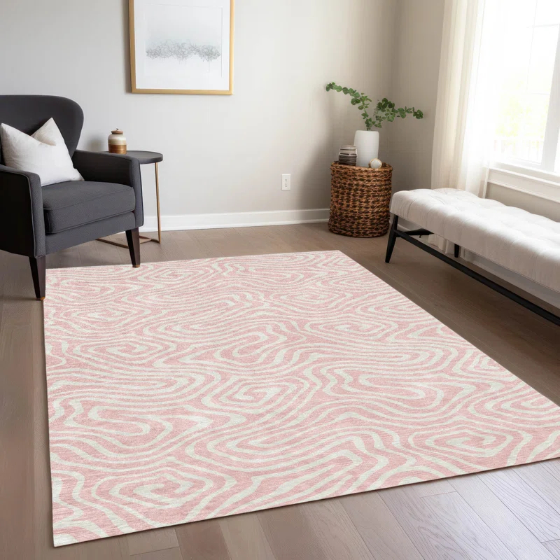 Machine Washable Indoor/Outdoor Chayden ACN1020 Pink 8' x 10' Rug
