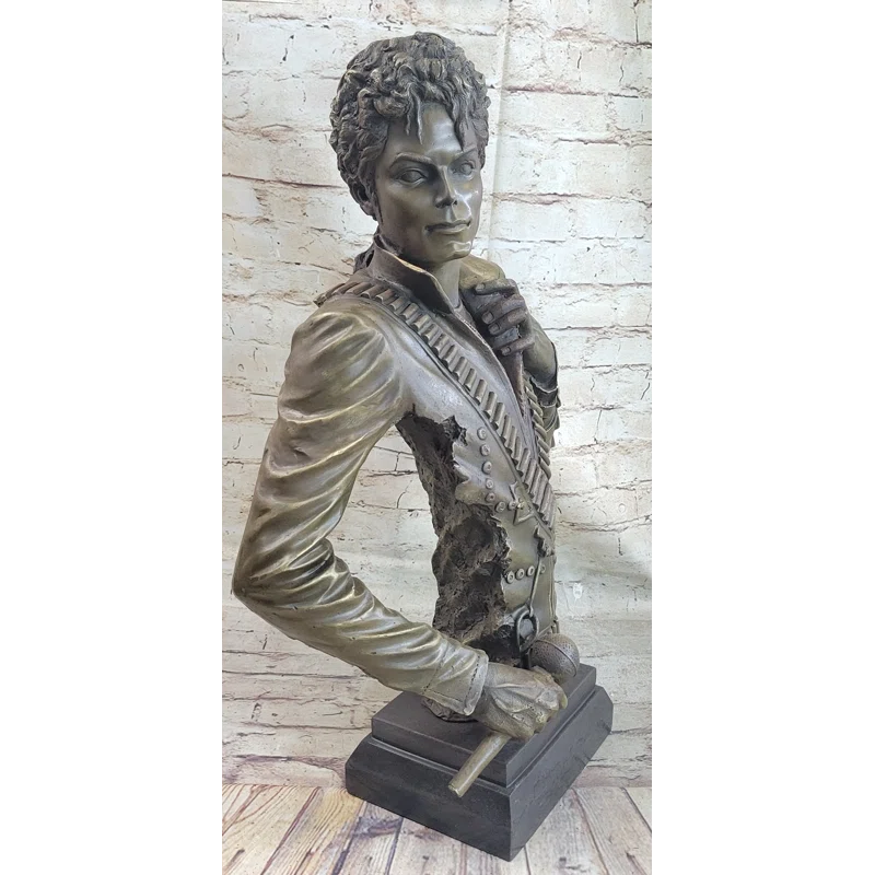 Red Barrel Studio® Michael Jackson Limited Edition Bronze Metal Sculpture King Of Pop By Aldo Vitaleh