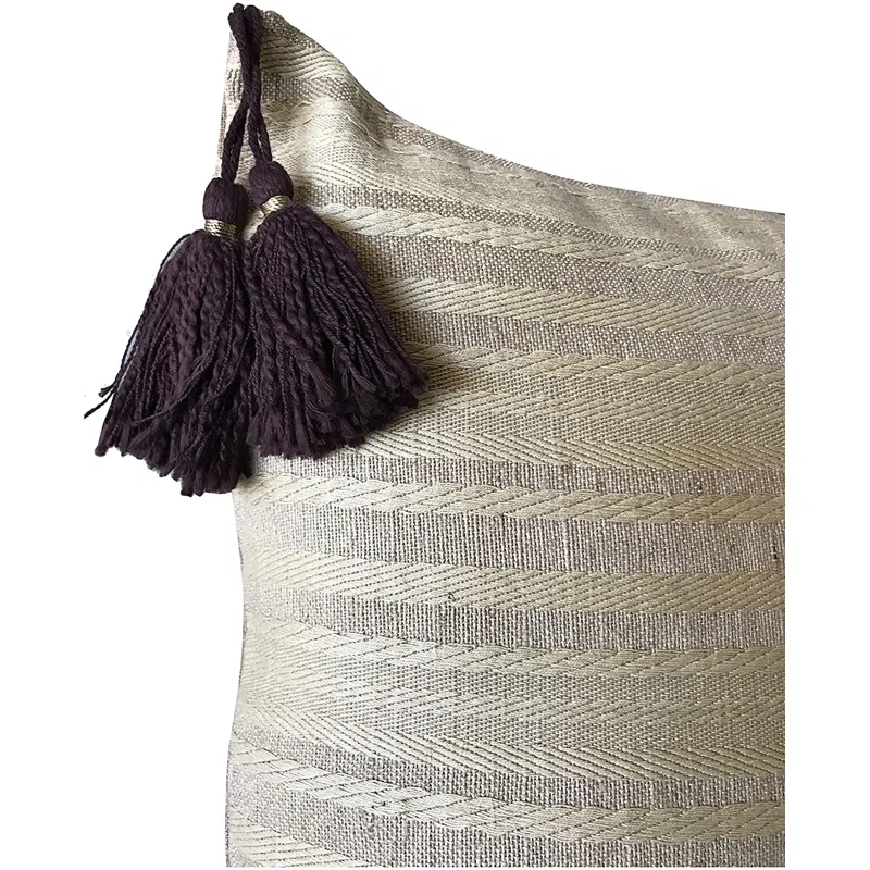 DecorShore Striped Jute / Sisal Pillow Cover