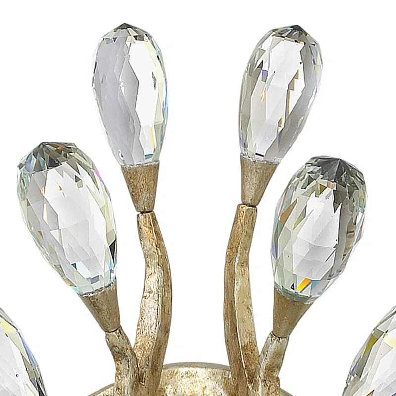 Fredrick Ramond Diandre Two-Light Wall Sconce w/ Faceted Clear Crystal Buds