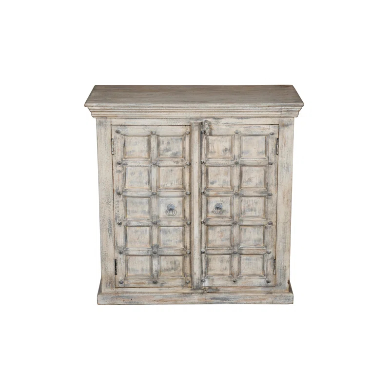 Bungalow Rose White Distressed Antique 2 Door Sideboard | Wayfair