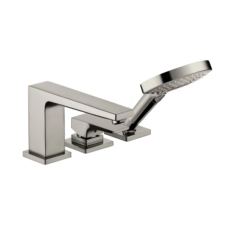 Metropol Single Handle Deck Mounted Roman Tub Faucet Trim with Diverter and Handshower