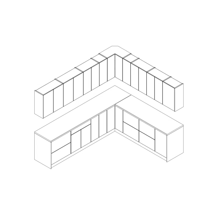 WALLKITCHENS 102'' W x 96'' H Medium Density Fiberboard (MDF) Ready-to-Assemble