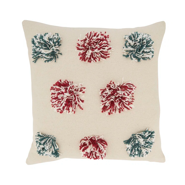 Saro Klani Collection Tassels Cotton Throw Pillow