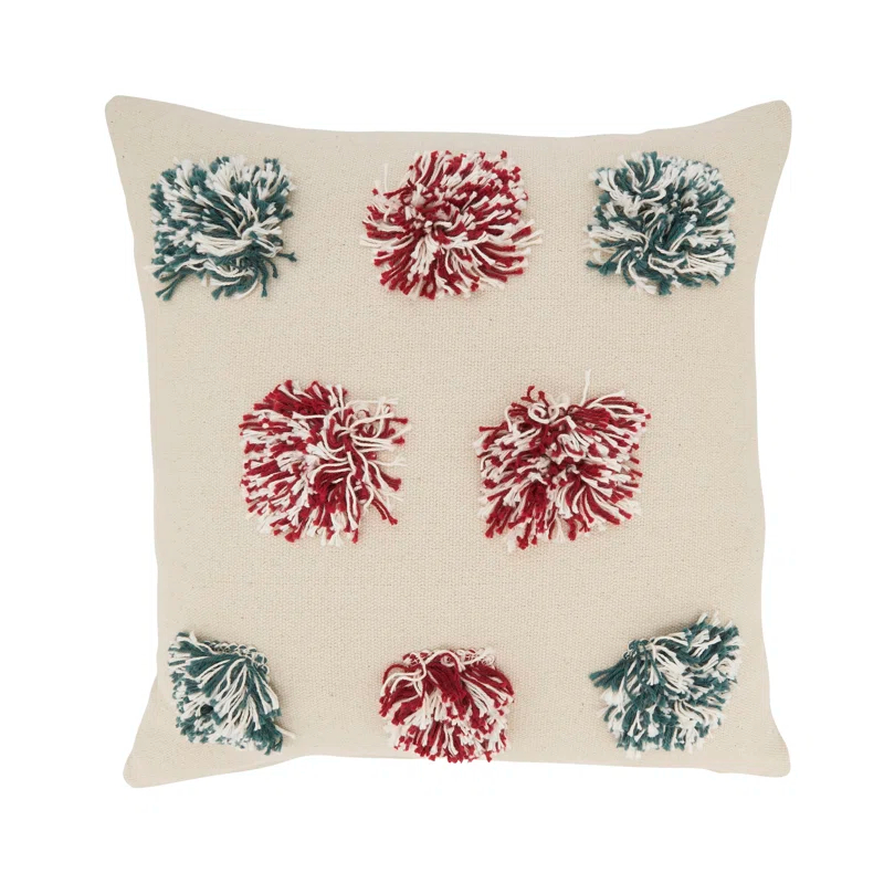 Saro Klani Collection Tassels Cotton Throw Pillow