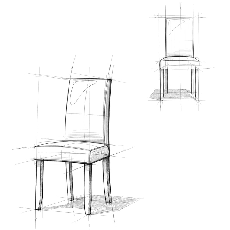 Simpli Home Acadian Andover Upholstered Parson Dining Chair with Tufted Backrest and Solid Wood Frame (Set of 2)