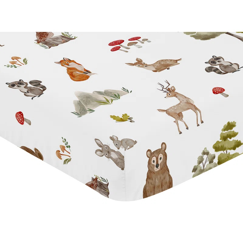 Sweet Jojo Designs Watercolor Woodland Forest Animals 4 Piece Crib Bedding Set by Sweet Jojo Designs