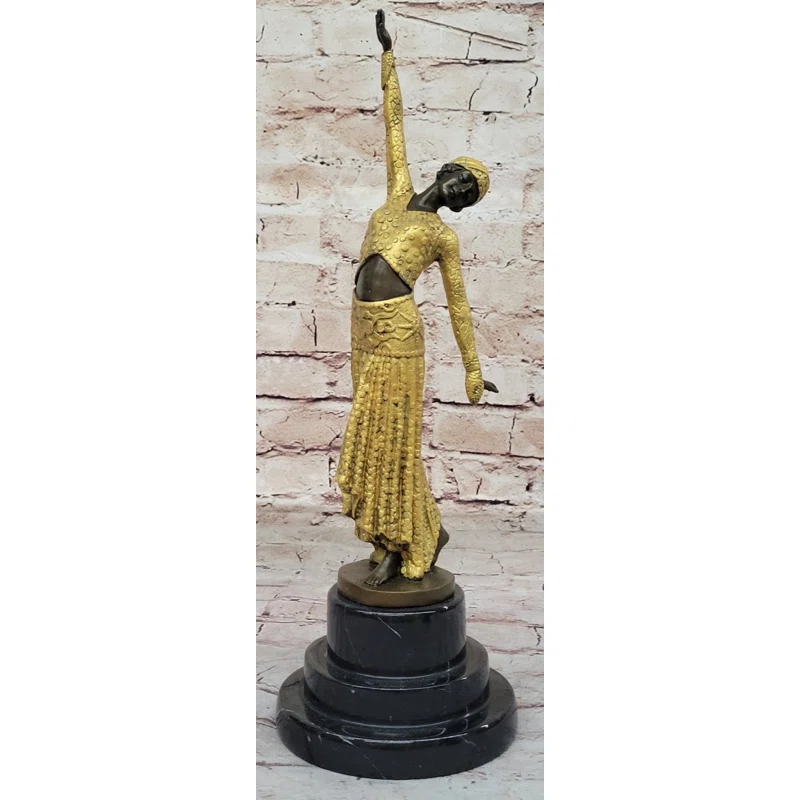 Bungalow Rose Bronze Sculpture  D.H.Chiparus  Art Deco Egyptian Dancer Statue Figurine Artwork