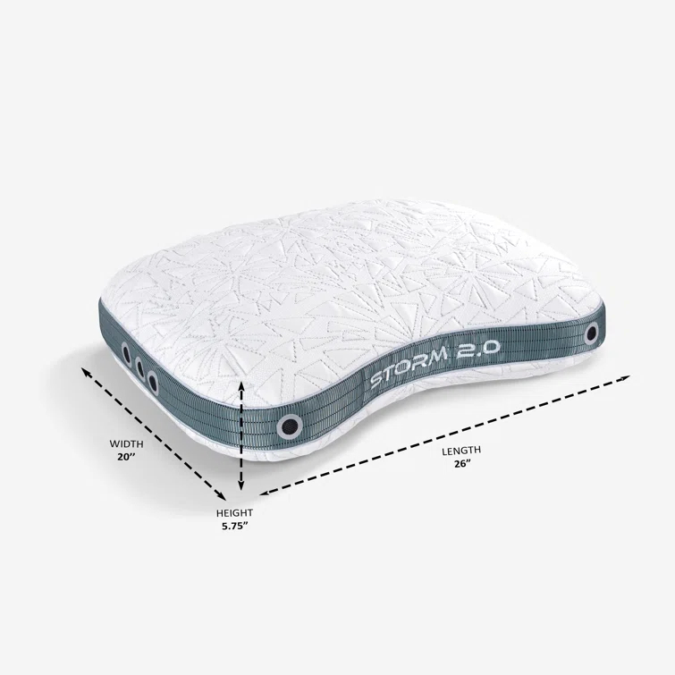 Bedgear Bedgear Storm Cuddle Curve Performance Cooling Pillow for Side Sleepers- Medium Firmness