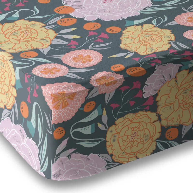 Where the Polka Dots Roam Microfiber Floral Fitted Sheet