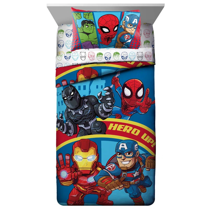 Marvel Marvel Superhero Adventures Double Team 4 Piece Twin Bed Set