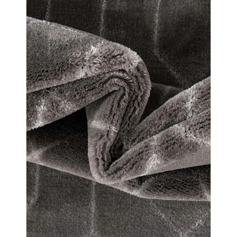 Marilyn Monroe Glam Geometric Gray Silver Area Rug