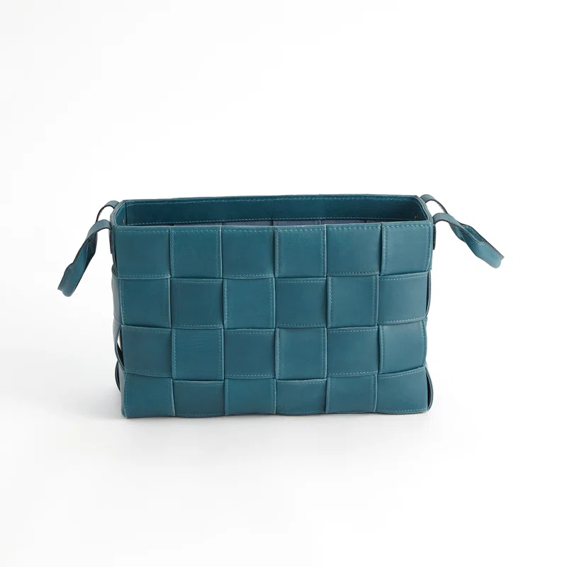 Soft Woven Leather Basket-Sm
