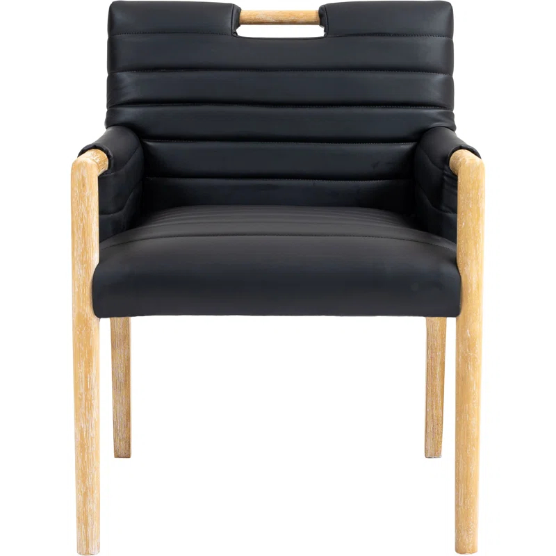 Latitude Run® Jaynia Vegan Leather Dining Arm Chair