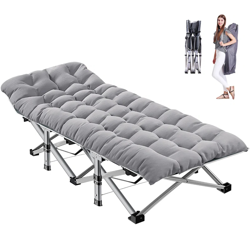 ShangQuan WuLiu Portable Folding Bed, Rollaway Guest Bed Sleeping Cot with Pearl Mattress, Heavy Duty Outdoor Camping Cot