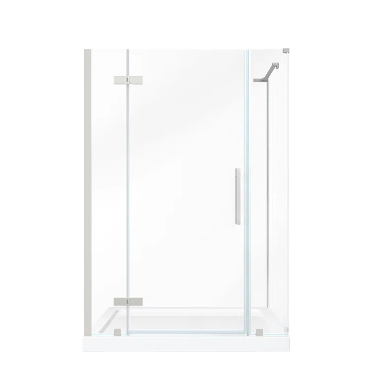 Ove Decors Endless Tampa 54" W x 72" H Corner Frameless Shower Kit, Door, Panel, Base | Wayfair