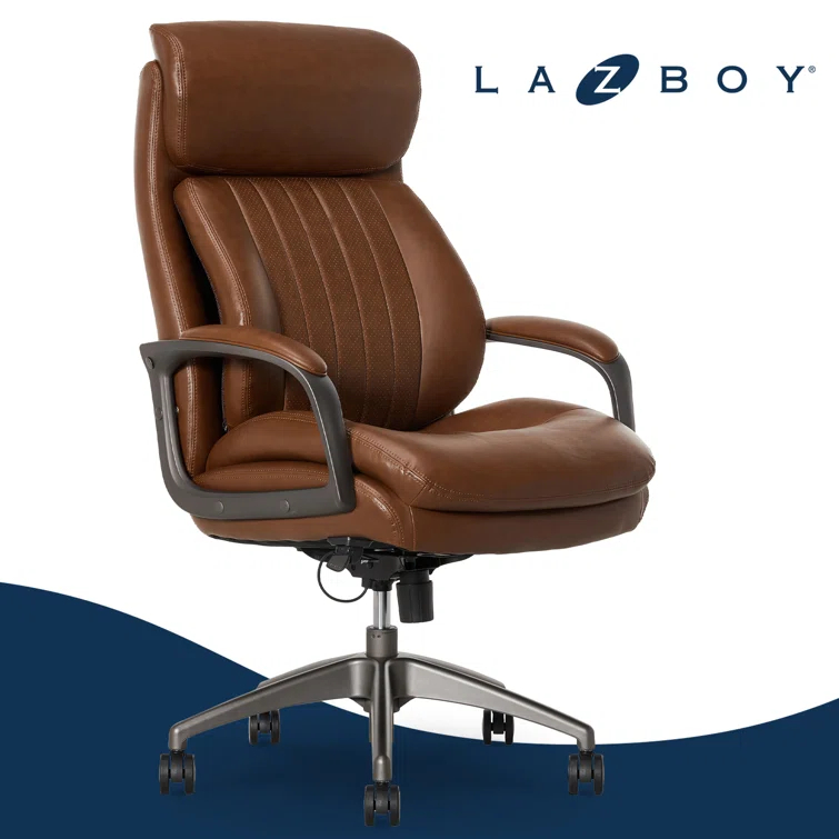 La-Z-Boy La-Z-Boy® Nova Executive Office Chair, Patented AIR Ergonomic Support Technology®, High-Back Premium Comfort & Support, Vegan PU Leather