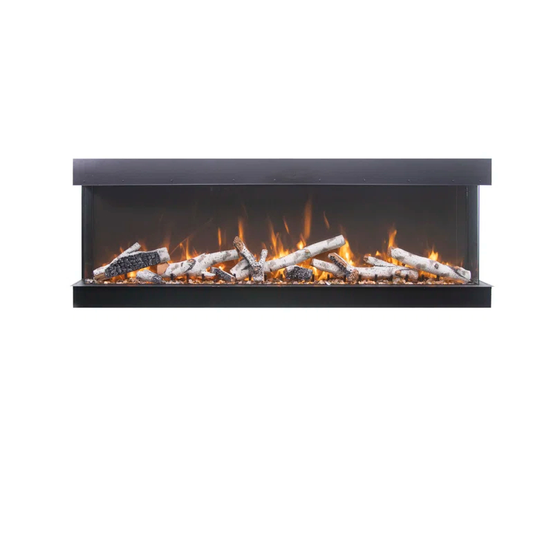 Amantii 72-TRU-VIEW-XL XT – 72″ Wide X 22″ In Height –3 Sided Glass / Indoor Or Outdoor Electric Fireplace