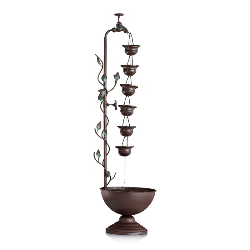 Winston Porter Gertrude Metal Weather Resistant Floor Fountain