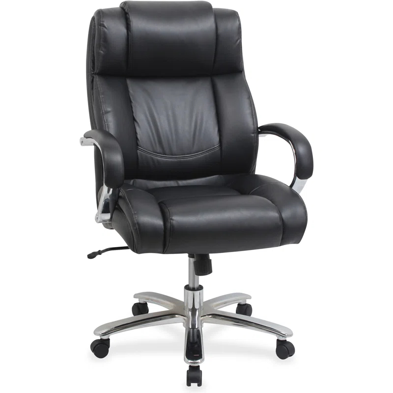Lorell Big & Tall Leather Executive Chair with UltraCoil Comfort