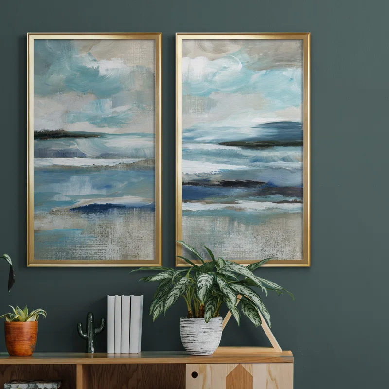 " Distant Drama I " 2 - Pieces Painting Print (Set of 2)