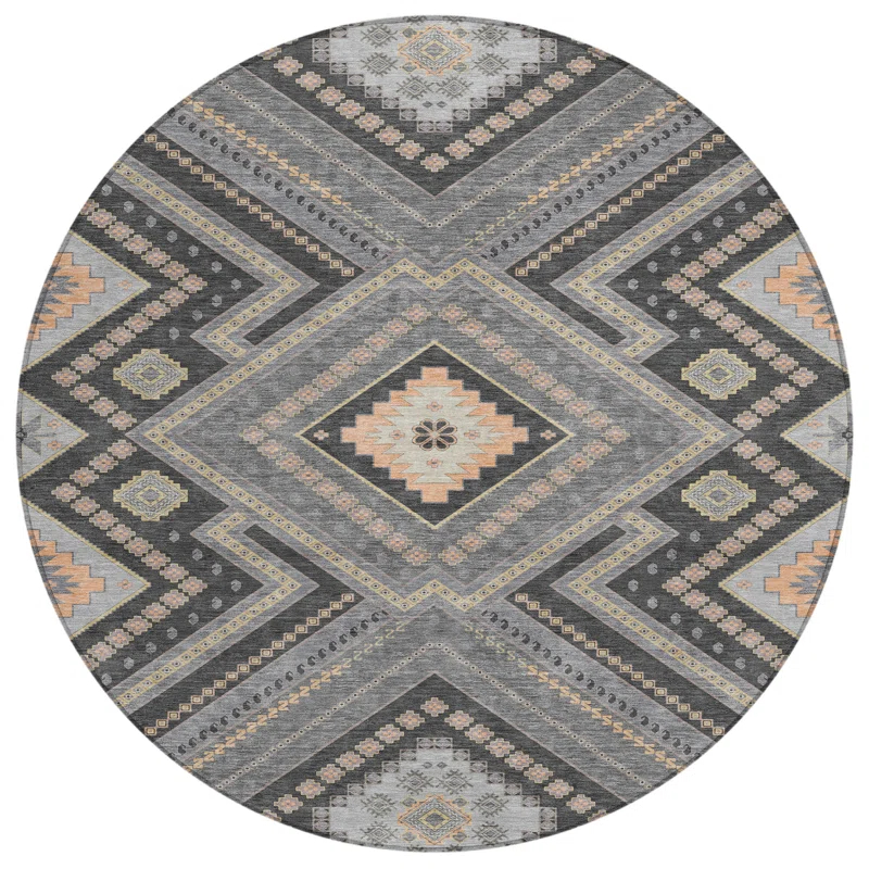 Machine Washable Indoor/Outdoor Chayden ACN1010 Gray Rug
