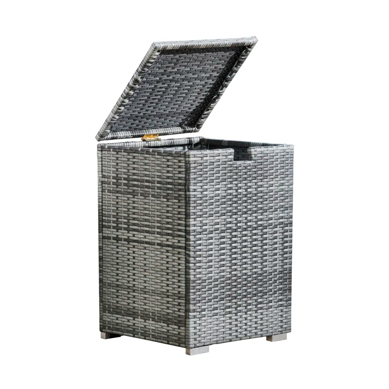 Teamson Home Outdoor PE Rattan & Wicker Propane Tank for 20-lb. tanks Cover Table