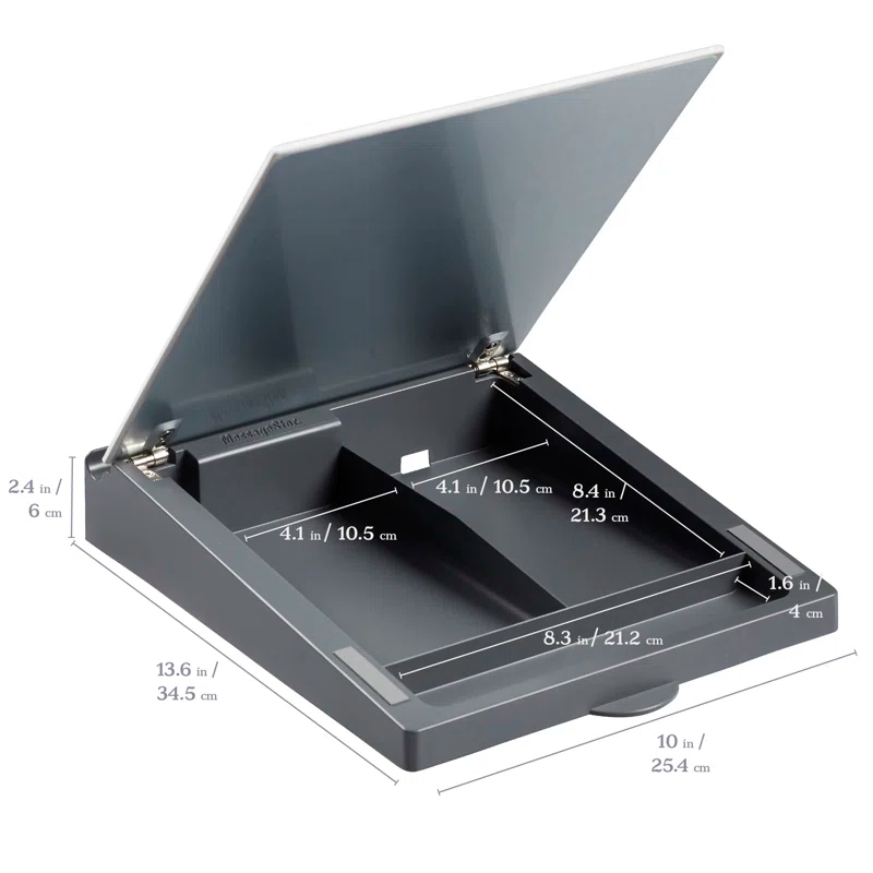 ECR4Kids MessageStor Dry-Erase Glass Board Memo Station, Desk Organizer, Waves