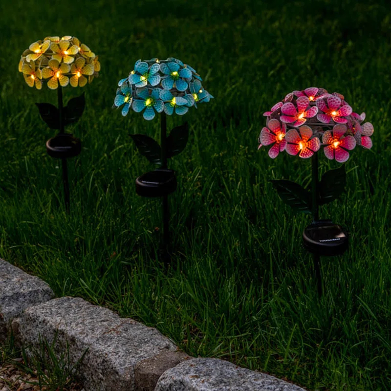 Touch of ECO Solar Powered LED Metal Flower Garden Stake Light (Set of 2)