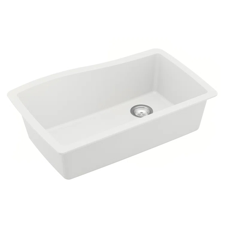 Karran Karran Undermount Quartz Composite 33-1/2'' X 21'' Single Bowl Kitchen Sink QU-722-WH