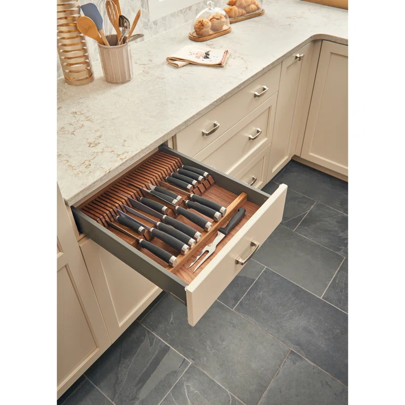 Rev-A-Shelf Rev-A-Shelf Walnut Trim To Fit Knife Block Drawer Insert Organizer