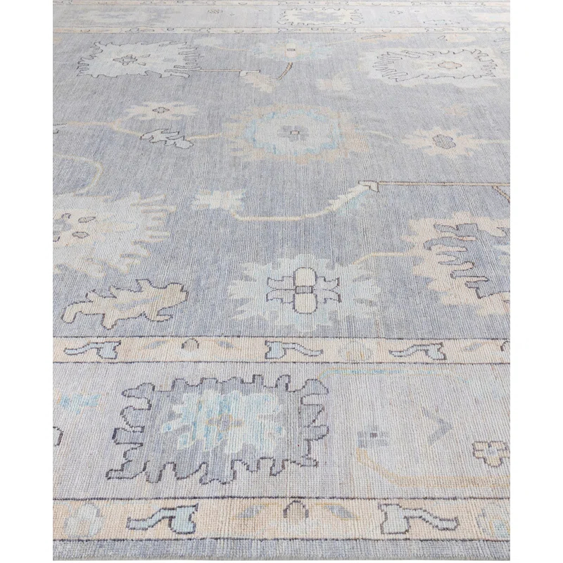 Solo Rugs One-of-a-Kind Rectangle 10' X 14' Wool Area Rug Light Gray/Light Blue/Beige/Ivory