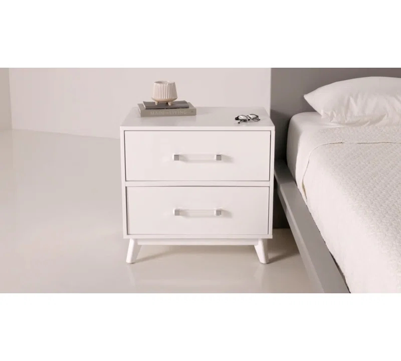 Oxford Baby Holland 2 Drawer Nightstand, Acrylic Handles, Undermount Drawer Glides & Reviews | Wayfair