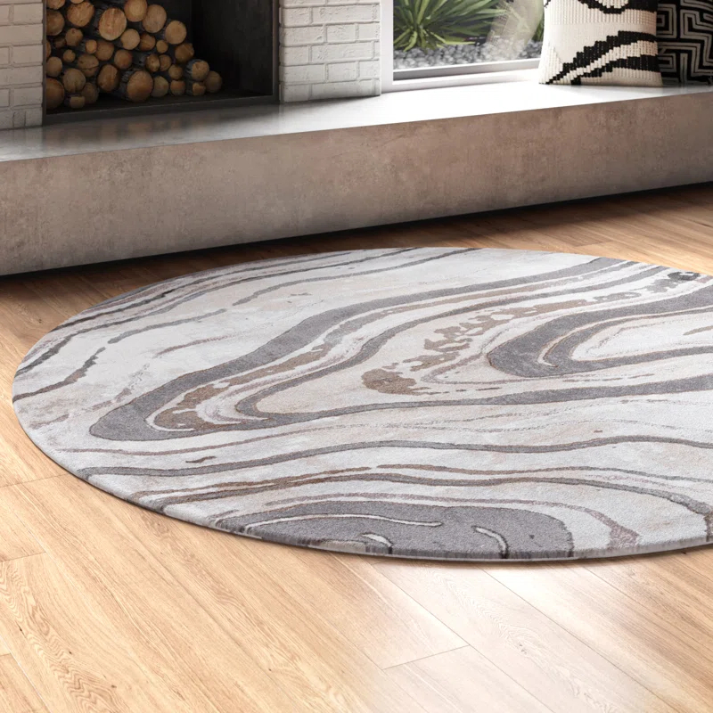 Wade Logan® Swindle Abstract Gray/Beige Area Rug