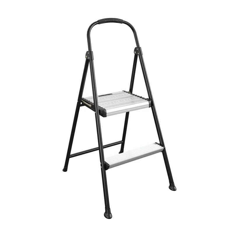COSCO COSCO 2-Step Aluminum Folding Step Stool with Rubber Hand Grip