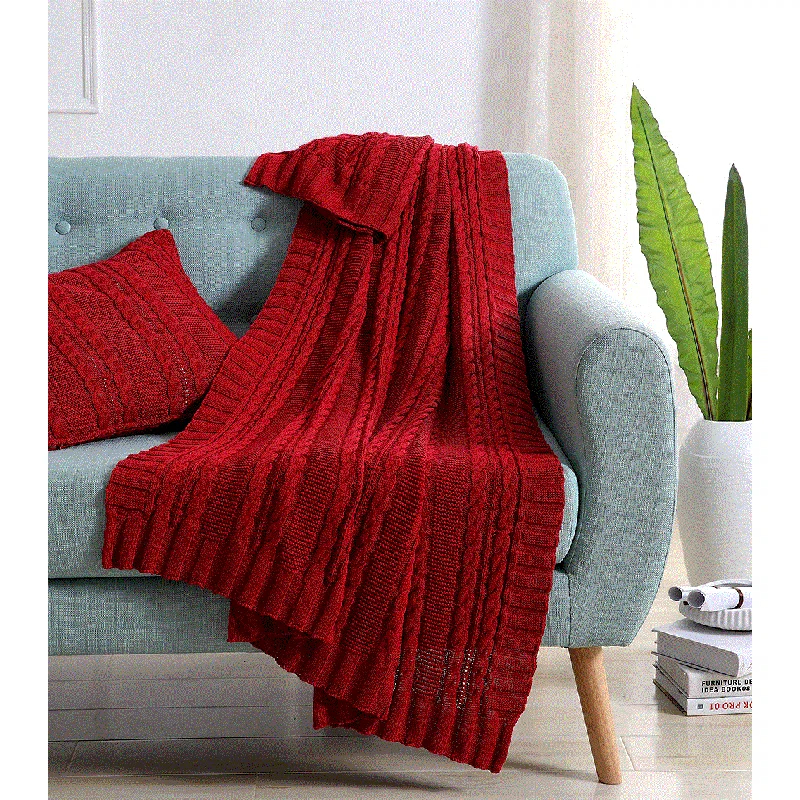VCNY Dublin Cable Knit Throw Blanket, 50" x 70"