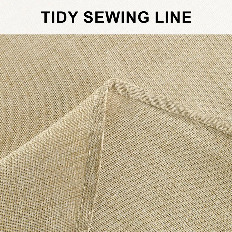 Hokku Designs Round Linen Tablecloth 90 Inch - Wrinkle And Stain Resistant Washable Polyester Fabric Table Cloth For Dining Room Kitchen Party, Beige