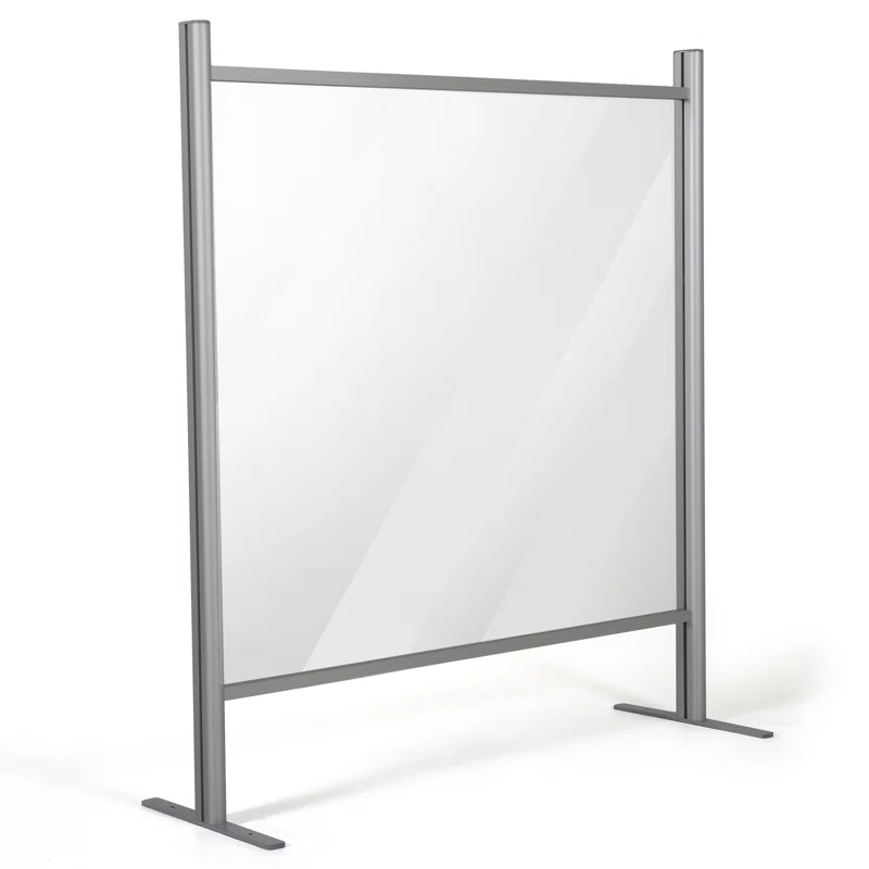 MT Displays Metal/Glass 1 Panel Sneeze Guard with Pass Through Window