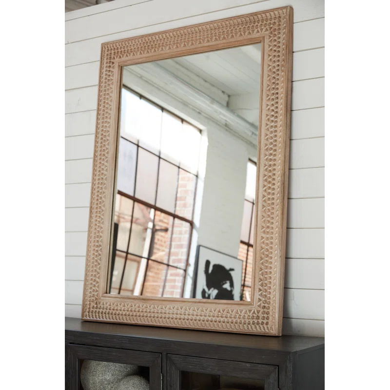 Ebern Designs Solid Wood Flat Mirror