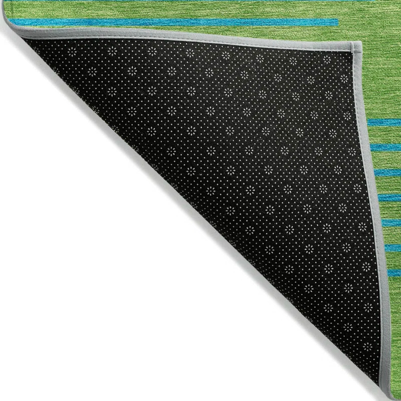 Machine Washable Indoor/Outdoor Chayden ACN1017 Green Rug